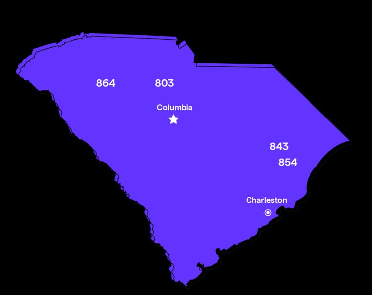 South Carolina Area Codes