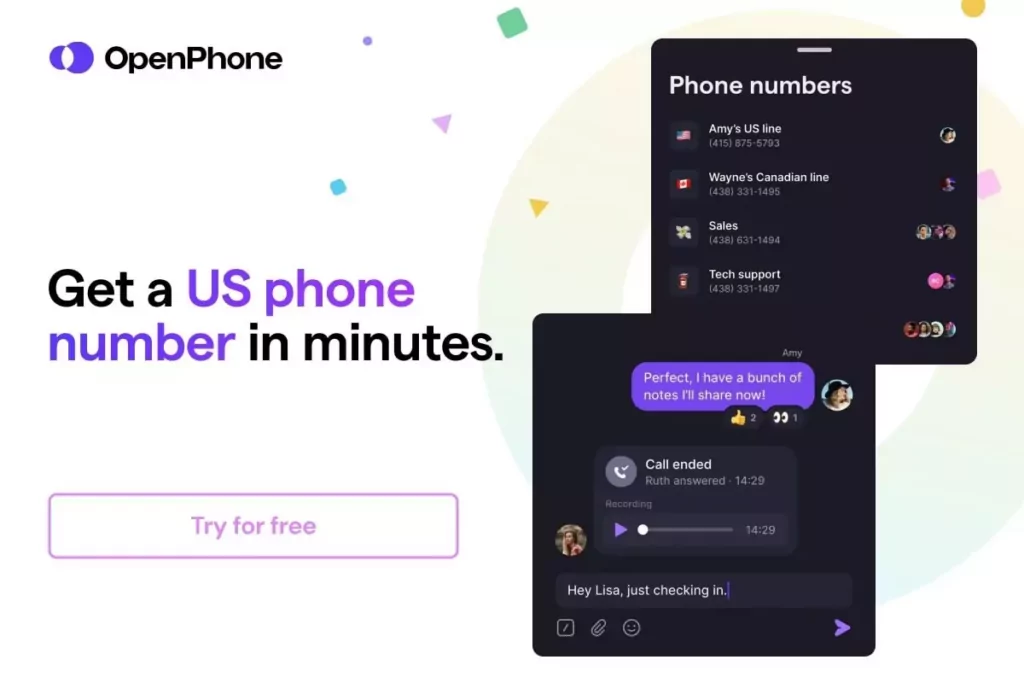Get a US phone number with OpenPhone