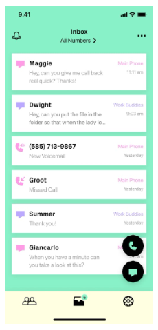 Second phone number apps: Burner app screenshot