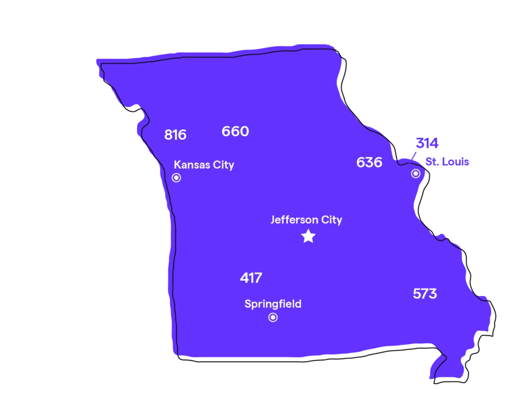 Missouri (MO) Phone Numbers: Area Codes 314, 816, 417, 573, 636