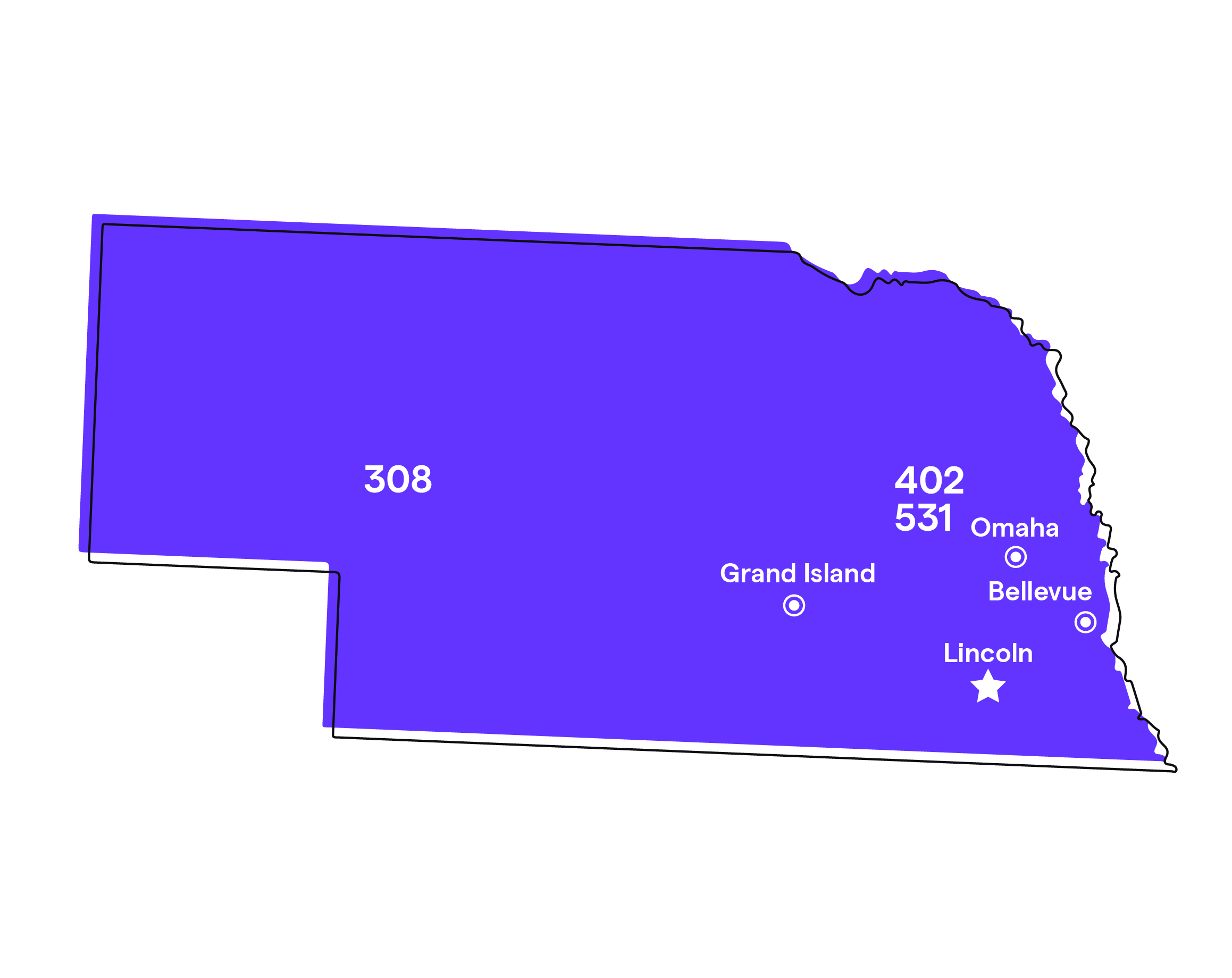 Nebraska (NE) Local Phone Numbers: Area Codes 308, 402, 531